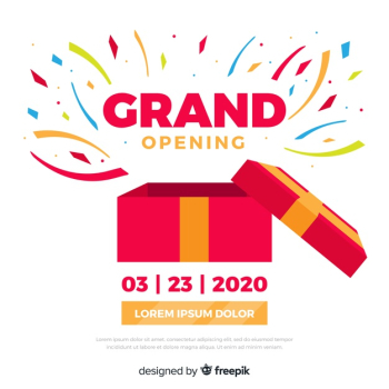 Grand opening background in flat style Free Vector