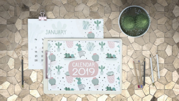 Decorative flat lay calendar mockup Free Psd