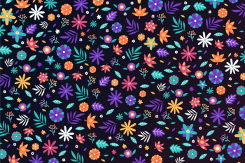 Wallpaper with ditsy florals Free Vector