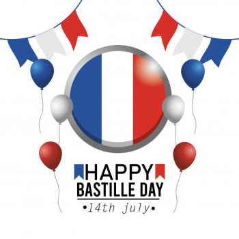 Circle france emblem flag with party banner Free Vector