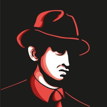 Mysterious mafia character with hat Free Vector