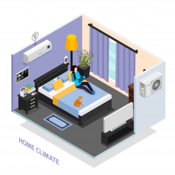 Home climate illustration Free Vector