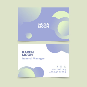 Abstract duotone gradient shapes business card template Free Vector