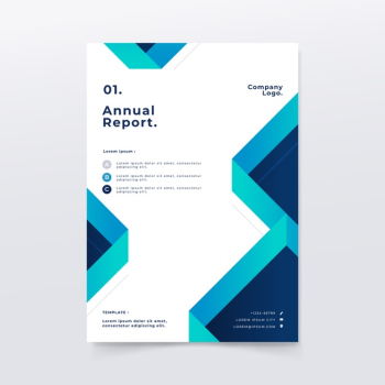 Abstract annual report template with lines Free Vector