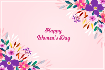 Happy women's day with flowers Free Vector