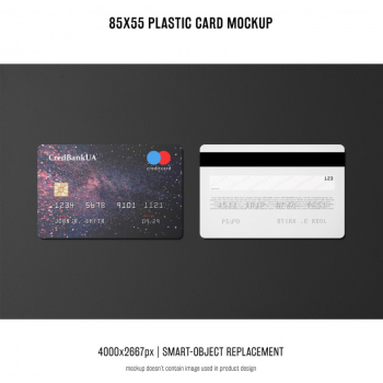 Plastic credit card mockup Free Psd