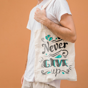 Young man with bag mockup Free Psd