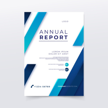 Annual report template with lines and colors Free Vector
