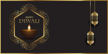 Decorative banner design for diwali with indian lamps Free Vector