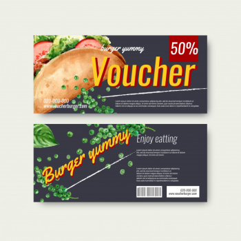 Fast food gif voucher discount order menu appetizer food Free Vector