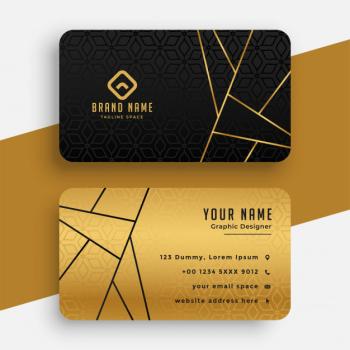Black and gold luxury vip business card template Free Vector