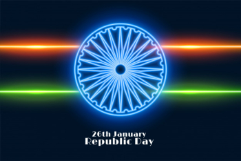 Indian republic day in neon style Free Vector