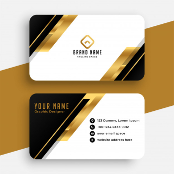 Modern black and golden business card design Free Vector