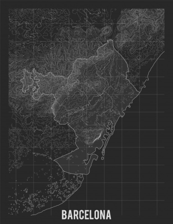 Topographic map of barcelona Free Vector