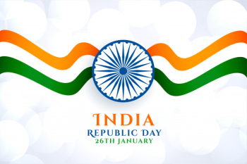 Wavy indian flag for republic day Free Vector