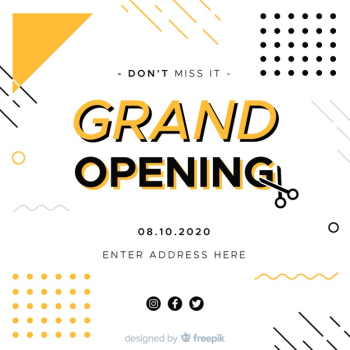 Grand opening background in flat style Free Vector