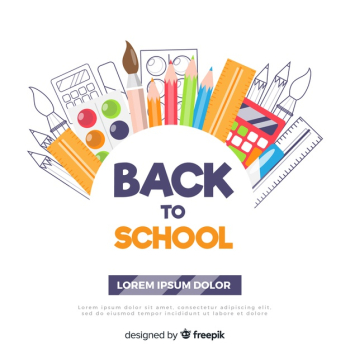 Flat back to school background Free Vector