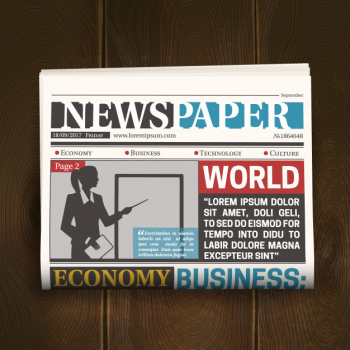 Front page newspaper realistic poster Free Vector