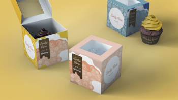 Cupcake packaging and branding mockup Free Psd
