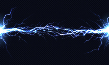 Powerful electrical discharge hitting from side to side realistic Free Vector