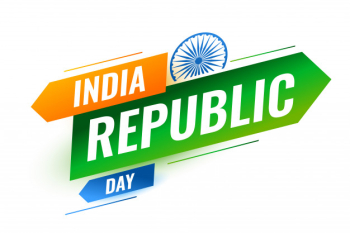 Modern indian republic day creative design Free Vector