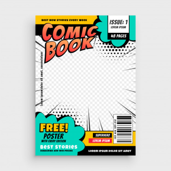 Comic book page cover design concept Free Vector