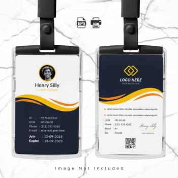 Office id card template Free Vector