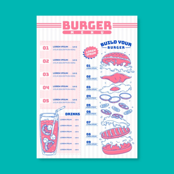 Burger menu template concept Free Vector