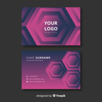 Abstract gradient shapes business card template Free Vector
