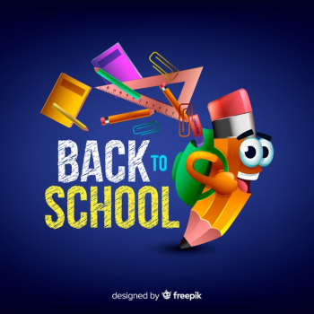 Realistic back to school background Free Vector