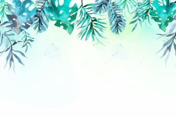 Watercolor tropical leaves background Free Vector