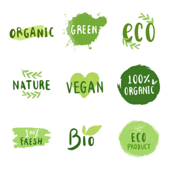 Collection of environmental friendly typography vectors Free Vector