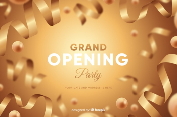 Realistic grand opening background Free Vector