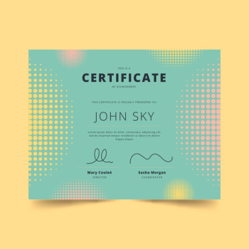 Abstract geometric certificate template Free Vector