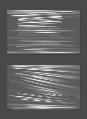 Stretched cellophane banner crumpl folded texture Free Vector