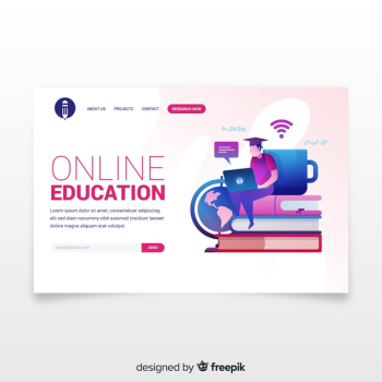 Online education landing page Free Vector