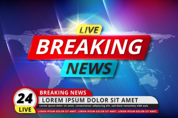Template design live breaking news Free Vector