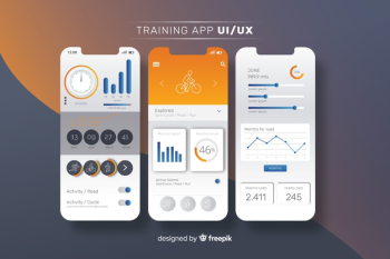 Fitness mobile app infographic template Free Vector