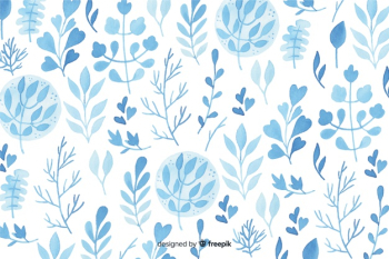 Monochromatic watercolor flowers background Free Vector