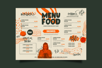 Special restaurant food menu template Free Vector
