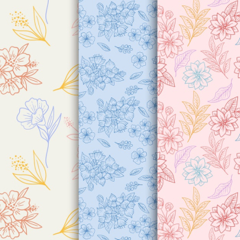 Hand drawn spring pattern collection Free Vector