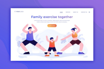 Family time landing page Free Vector