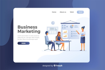 Flat business landing page template Free Vector