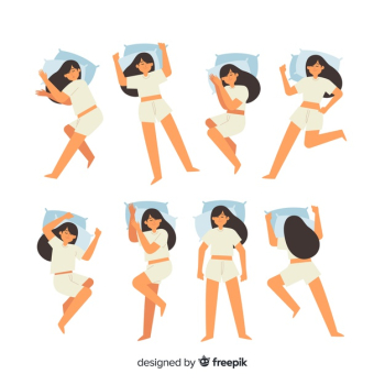 Flat sleep positions collection Free Vector