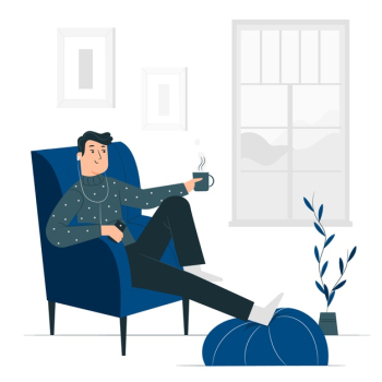 Relaxing at home concept illustration Free Vector