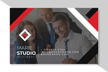 Business card template with photo Free Vector