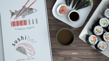 Creative sushi bar menu mockup Free Psd