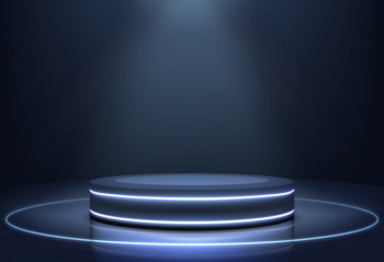 Illuminated neon lights stage realistic vector Free Vector