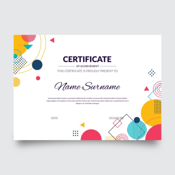 Abstract geometric certificate template Free Vector