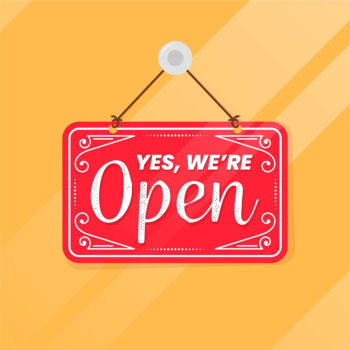 We are back in business red sign Free Vector